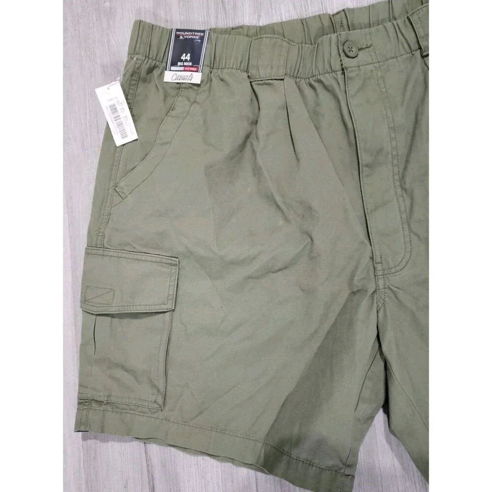 Roundtree & Yorke Casuals Comfort Cargo Shorts Men's Big Man 44 Army Green New